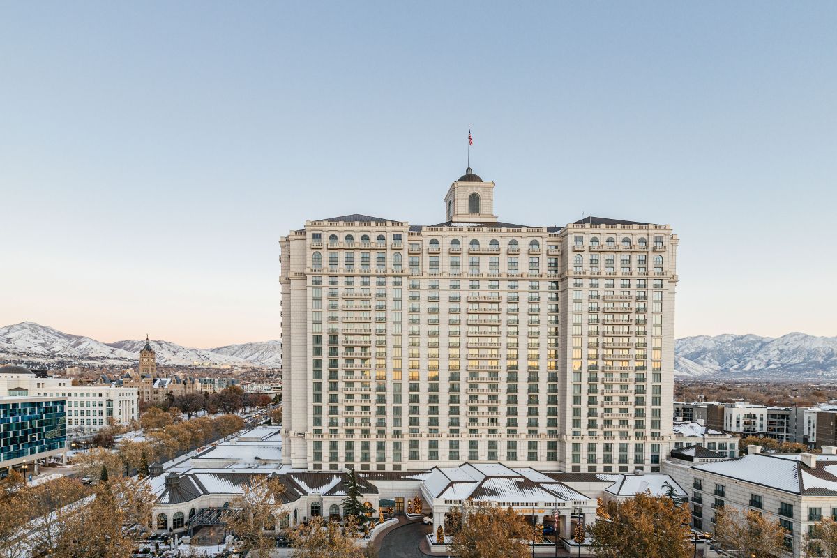 The Grand America Hotel in the winter
