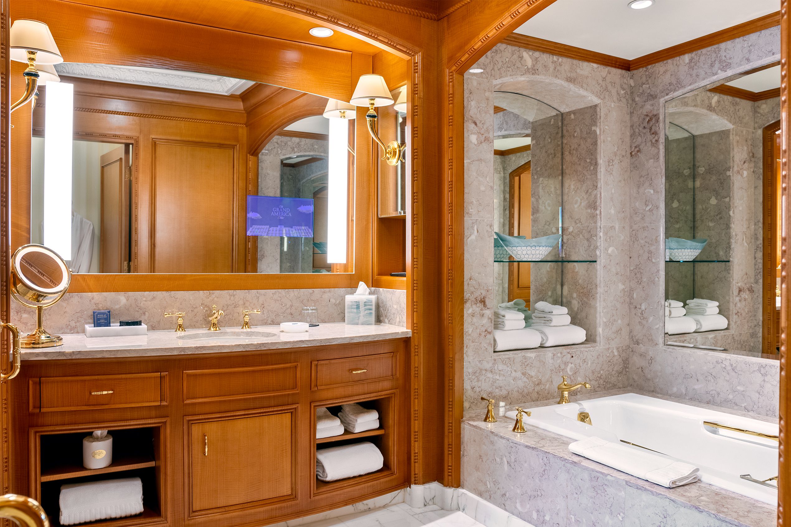Wide view of Presidential Suite Bathroom