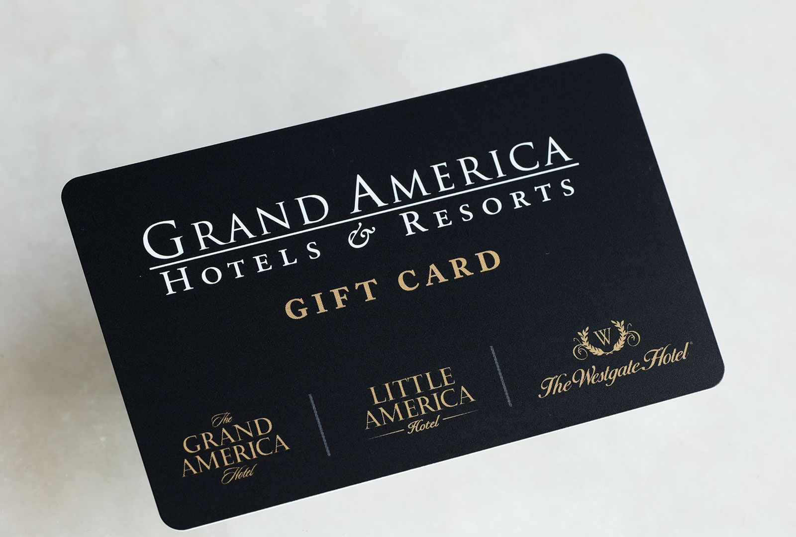 Gift card against a white background