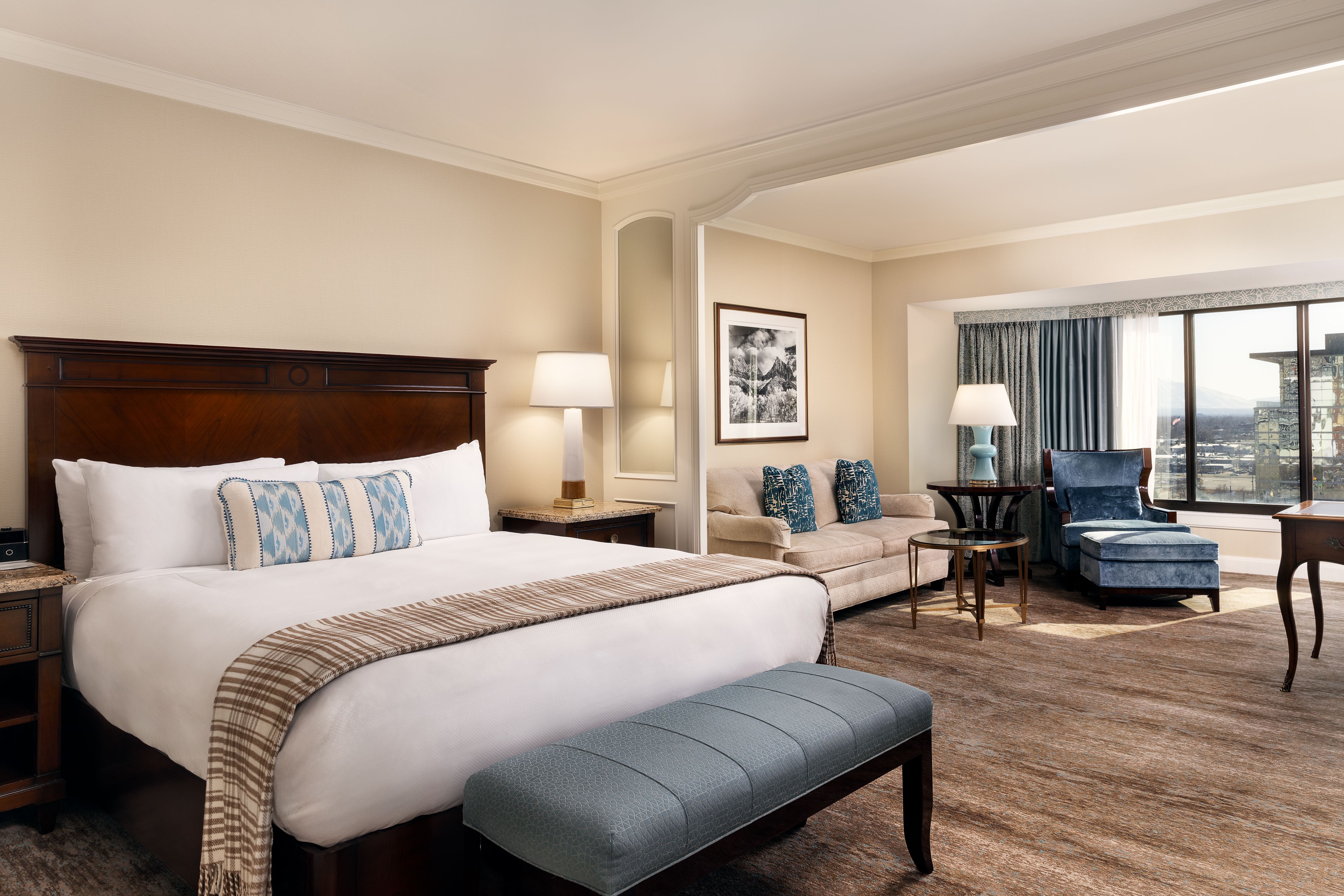 Tower Room Bed and Seating Area