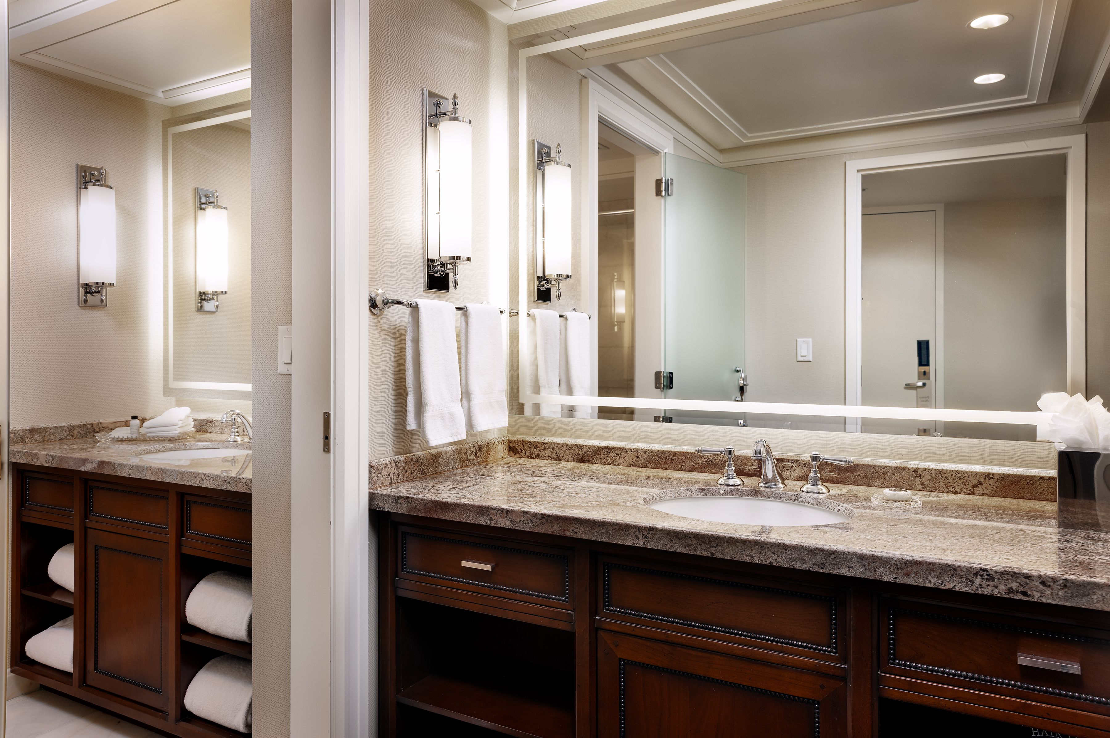 Vanity area in a bathroom